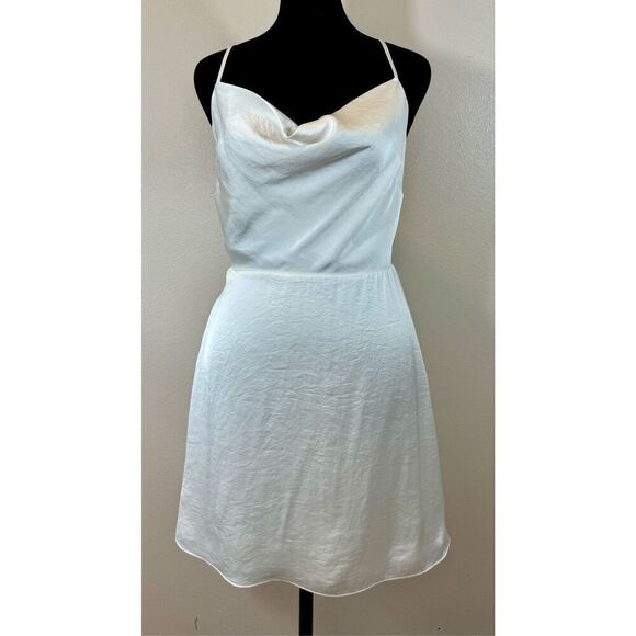 Aritzia Sunday Best Spencer Smocked Back Adjusted Straps Draped Mini Dress Small - Picture 1 of 8